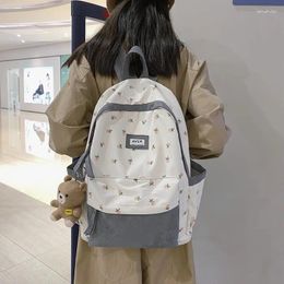School Bags Fashion Lady Kawaii Pattern Nylon Bag Trendy Female Laptop Cute Flannel Backpack Travel Women Student Girl College