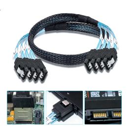 50CM Sas 6/4 Sata To 6/4 Sata Set Date 7 Pin Sata 3 Cable 6Gbps HDD/SSD Cable Cord For Server Mining hard drives