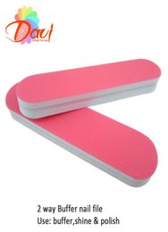 120pcslot pink mini nail buffer file double size buff and polish for nature nails1591269