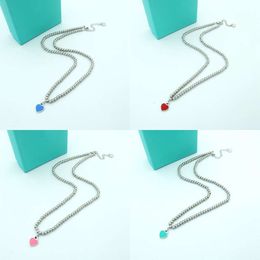 Designer Bangle Heart 925 sliver tiffanily Bracelet Sterling Sier Blue Enamel Love T Ball Chain Pink chain Day Gift
