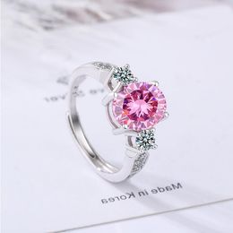 Queen Crown ring Silver Colour Pink AAAAA Zircon cz Wedding Band Rings for women Men Statement Party Jewellery Dxwtc