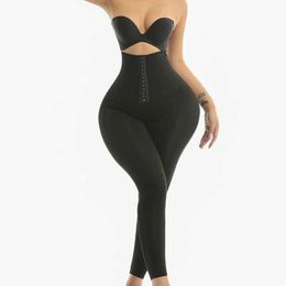 Waist Tummy Shaper Double Breasted Abdominal Hip Raise High Waist Stretch Yoga Leggings Waist Trainer Shapewear Butt-lifting Compression Pants Q240525