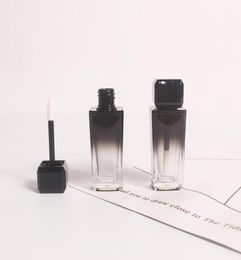 Storage Bottles Jars 10ml Cute Empty Black Gradient Lip Gloss Tube Plastic Square Lipgloss Tube Cosmetic Refillable Container Pa8501587