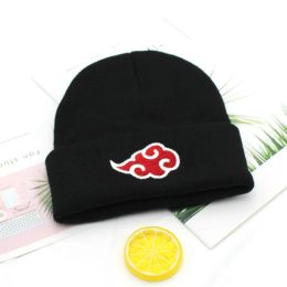 Anime Figure Cosplay Caps Red Cloud Hokage Ninja Sharingan Toy Boys Girls Elastic Black Knitted Winter Warm Hats