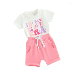Clothing Sets Wankitoi Big Sister Little Matching Outfit Baby Girl Letter Print T-shirt Solid Colour Shorts Toddler Summer Clothes