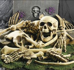 Halloween Skeleton Bones 28 pieces Halloween Prop Skeleton Skull Haunted House Horror prop Party Decorations Tricky Bones Skull C06451479