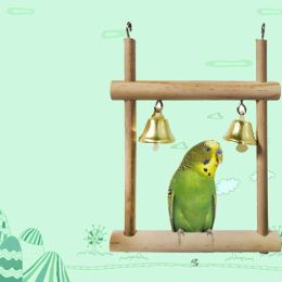 8Pcs Bird Cage Toys for Parrots Wood Birds Swing Reliable Chewable Bite Bridge Wooden Beads Shape Parrot Toy Bird Toys Set