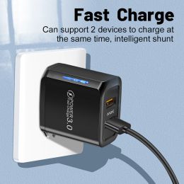 2 Ports 36W USB Charger Fast Charge Portable Phone Charger Universal Wall Charging For iPhone 13 12 Samsung Xiaomi 2023 Hot Sale