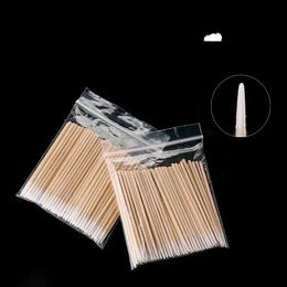 7cm Nails Wood Cotton Swab Clean Sticks Buds Tip Wooden Cotton Head Manicure Detail Corrector Nail Polish Remover Art Tools