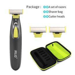 Electric Shavers MLG Washable Rechargeable Electric Shaver Beard Razor Body Trimmer Hair Face Care Cleaning Men Shaving Machine Q240525