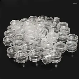 Storage Bottles 10Pcs/set Transparent Plastic Jewelry Bead Box Small Bottom Round Container Jars Make Up Organizer Boxes