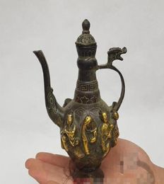 Brass whole antique gilt pots and jars ornaments teapot decorative craft gift antique collectibles9427627
