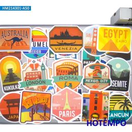 20/30/50Pieces Travel Poster Graffiti City Landscape Funny Stickers for Luggage Motorcycle Car Bike Laptop Phone Decals Sticker