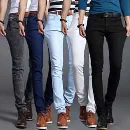 Men's Jeans New black blue denim jeans for mens slim fit denim pants cotton stretch Trousers classic daily pencil pants Q240525
