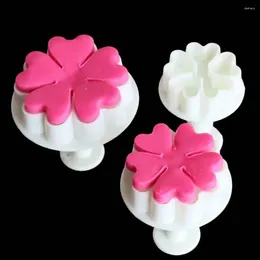 Baking Moulds Cute Flower Shape Mould Plastic Plunger DIY Cake Decorating Tools Fondant Sugar Craft Biscuit Cookies Cutter Mould Kitchen