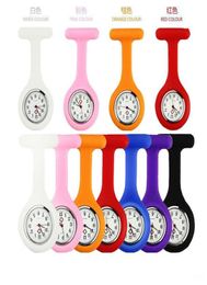 100pcs Promotion Christmas Gifts Colorful Nurse Brooch Fob Tunic Pocket Watch Silicone Cover Nurse Watches Party Favor DHL 1850645