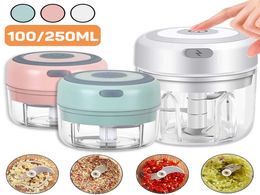 100250ml household electric garlic chopper tool USB rechargeable ginger masher sturdy meat pepper vegetable grinder kitchen suppl7610497