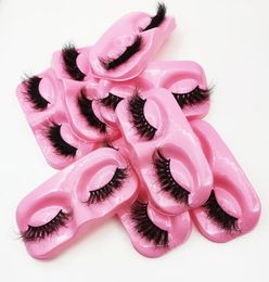 Whole 6D Mink False Eyelashes Mix Styles 25mm Long mink lashes 3D fluffy eyelash rectangle pink glitter box private label 20212754118