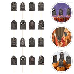 Festive Supplies Tombstone Cake Insert Halloween Style Decor Muffin Picks Cupcake Creepy Gravestone Cupcakes Topper Mini