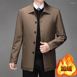 Men's Jackets 2024 High-quality Middle-aged Jacket Loose Casual Spring And Autumn Clothing Dad Coat Single-row Button