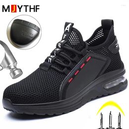 Boots Summer Breathable Men Work Safety Shoes Anti-smashing Steel Toe Cap Working Construction Indestructible Sneakers Shoe