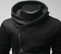 Men039s Hoodies Sweatshirts Men Stylish Solid Colour Long Sleeve Diagonal Zipper Cotton Sports Hoodie Coat7452458