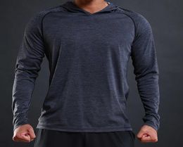 FLORATA Trendy Autumn Men T Shirt Casual Long Sleeve Slim Men039s Basic Tops Tees Stretch Tshirt Comfortable Hooded T Shirt X03685251