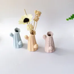 Vases Candy Color Mini Ceramic Vase Desktop Hydroponic Flower Arrangement Dried Container Multifunctional Bottle