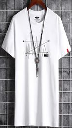 Mens Designer t shirts Clothes Summer Simple Streetwear Fashion Line Print Cotton Tshirt Casual Men Tee Tshirt White Black Plus S9207649