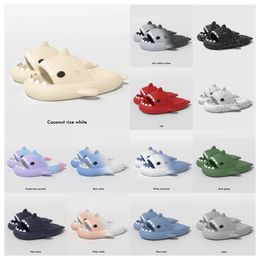 New designer woman sandal Summer Shark Slippers Men Couples Indoor Outdoor Shark Slides Thick Soled Shoes Sandals black Gradient Flip Flops