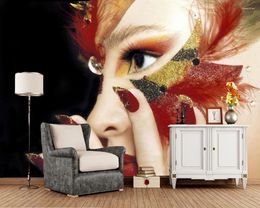 Wallpapers Custom Modern Wallpaper Beauty And Red Nail Mural For Living Room Sofa Shop Background Home Decor