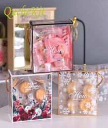 10PCSLot Transparent Candy Cookie Box nougat Biscuit Package Boxes Christmas Bakery Gift Boxes Party Favor Holders8750538
