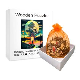 Creative Sun, Moon, Life Tree Wooden Puzzle, Handmade Decoration, Fun To Explore Puzzles, Educational Toys, Christmas And Hallow