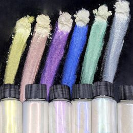 1Jar Mermaid Glitter Chrome Powder Bottled Holographic Aurora Pigment Powder 2023's DIY Pearl White Rubbing Manicure Dust &*&