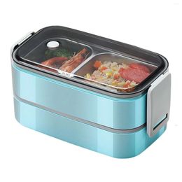Dinnerware Portable Double Layer Lunch Box Leak Proof Insulated Container For Office School Daily Use