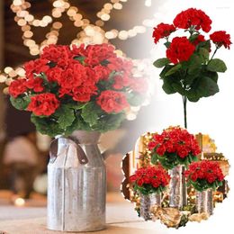 Decorative Flowers 1pc Artificial Geranium Red Pink Silk Fake Hydrangea Begonia For Wedding Home Xmas Decoration Pography Props L1i1