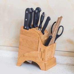 Bamboo and wood knife holder tabletop with 9 slots chef fish fillet knife holder cutter lawn mower storage kitchen accessories 240517