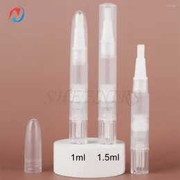 Storage Bottles 100pcs 1ml 1.5ml Transparent Twist Pens Empty Nail Oil Pen Brush Cuticle Cosmetic Lip Gloss Container Eyelash Growth