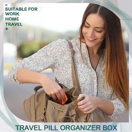 Travel Pill Organiser Portable Pill Case, 10 Grids Pill Travel Case Medicine Organiser Pill Box for Purse Travel Pill Container