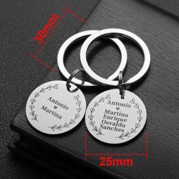 Personalised Keychain Love Gifts Customised Name Father's Mother's Day Papa Mom Key Chains Rings For Daddy Car Key Pendant
