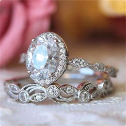 Vintage Promise ring set AAAAA Ziron Cz 925 sterling silver Engagement Wedding Band Rings for women men Flower Jewellery Glara