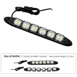 2X Waterproof DRL 6Chips Led Car Auto Decorative Flexible Daytime Running Light Driving Led Strip Headlight Fog Backup Trunk Led