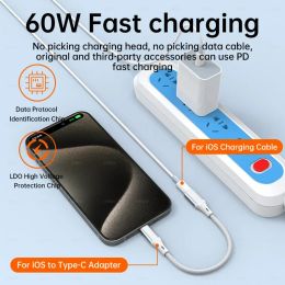 PD 60W 27W For Lightning Female to USB Type-C Adapter Connector Fast Charging Data Adaptor for iPhone 15 14 13 Pro Max Charger