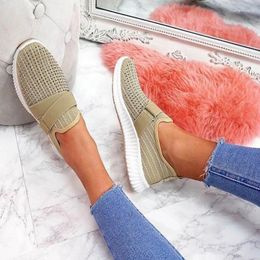 Casual Shoes Women Spring Crystal Solid Female Mesh Sneakers Flat Flats Ladies Sport White Fashion 2024