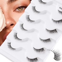 False Eyelashes Fake Lashes 3/6 Pairs Half 3D Mink Eyelash Cat Eye Natural Long Wispy Reusable Makeup Tool Extension Maquillaje