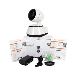 WiFi IP -Kamera Überwachung 720p HD Nachtsicht Zweiweise Audio Wireless Video CCTV -Kamera Babyphone Home Security System Safe und White