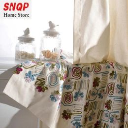 Curtain Simple Modern Embroidery Cotton Linen Cloth Decoration Home Customization Luxury Curtains For Living Dining Room Bedroom