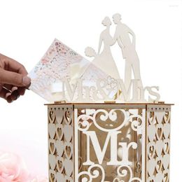 Party Supplies Wood DIY Wedding Card Box Well-Designed Pattern Easy To Assemble Souvenir Boxes Enjoy Fun