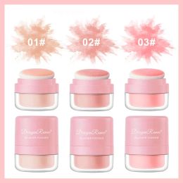 Cheek Tint Blusher Powder Lasting Natural Mineral Loose Powder Multi-purpose Peach Pink Rouge Pigments with Sponge Cosmetic Tool