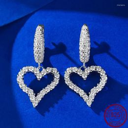 Stud Earrings S925 Silver European And American Irregular Love With Ear Buckles Fashionable Versatile Wedding Jewellery